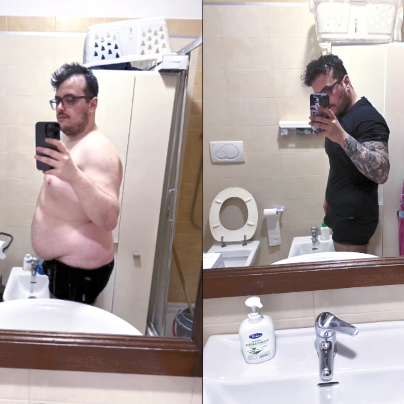 Confronto prima e dopo percorso fitness