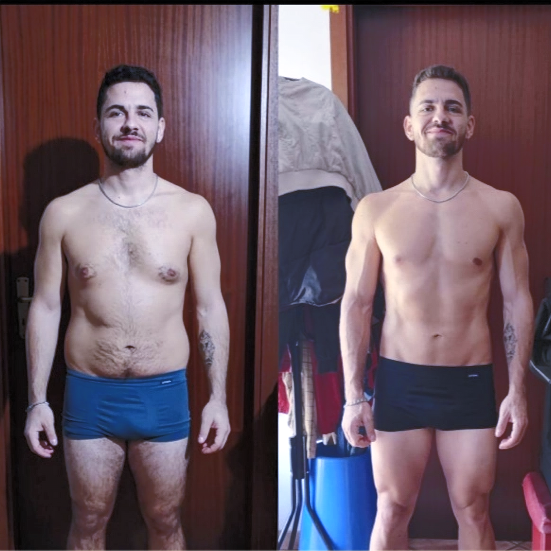 Confronto prima e dopo di un allievo Champion's Fit